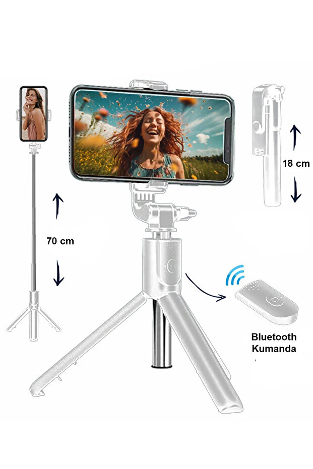 Ayaklı Beyaz Mini Tripod - 1