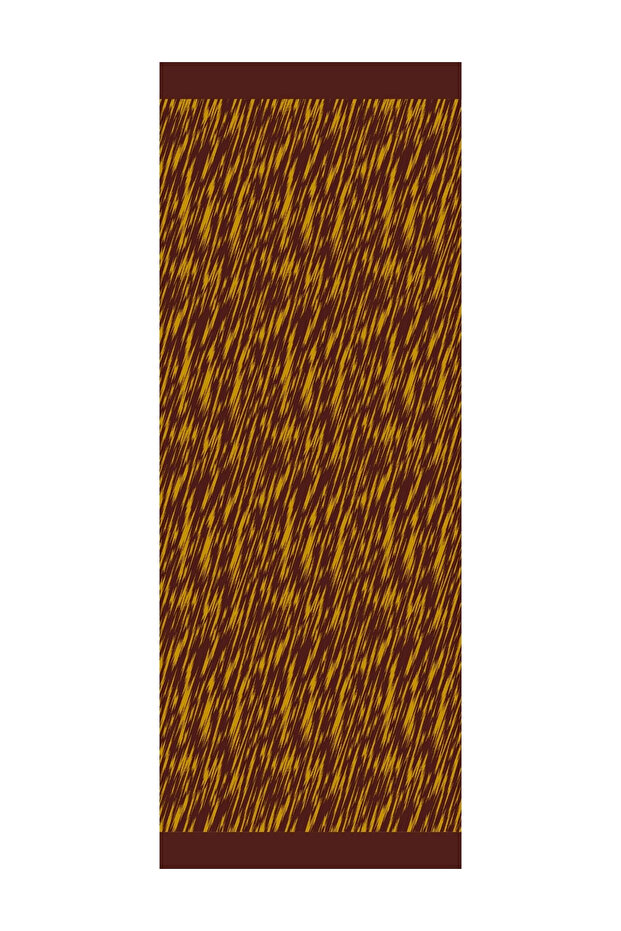 Selis Pattern Double Sided Shawl Plum-Yellow - 6