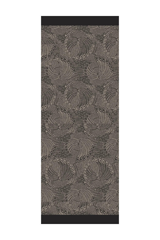 Mayra Pattern Double-Sided Shawl Black-Beige - 6