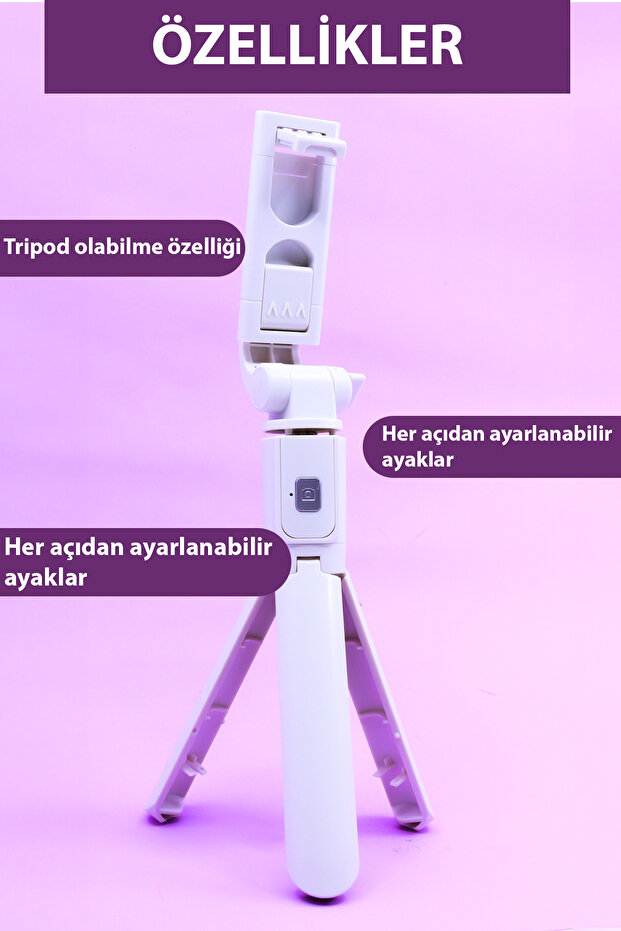 Ayaklı Beyaz Mini Tripod - 2