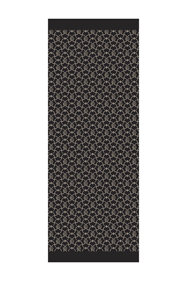 Marrakech Pattern Double-Sided Shawl Black-Beige - 5