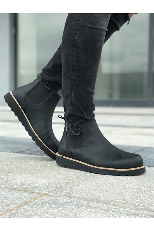 Erkek Siyah Bot Siyah - 1