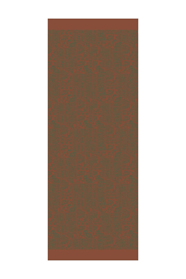 Double Sided Henna Pattern Shawl Cinnamon - Emerald - 6