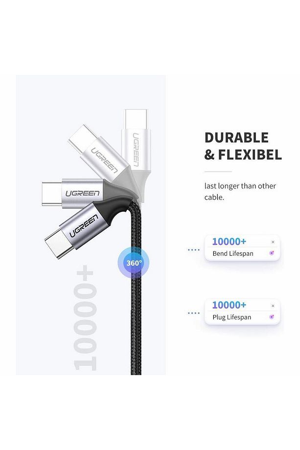 50152 Usb-c To Usb-c Pd 60w 2m Örgülü Hızlı Şarj Kablosu - 5