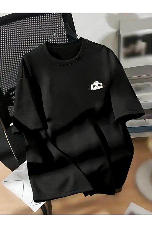 Panda Baskılı Basic T-shirt - 1
