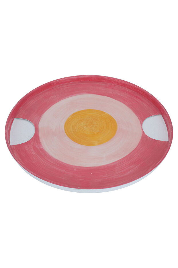 Saif Gallery Steel Serving Platter, 26 x 26 x 2 cm, Round - Multicolor