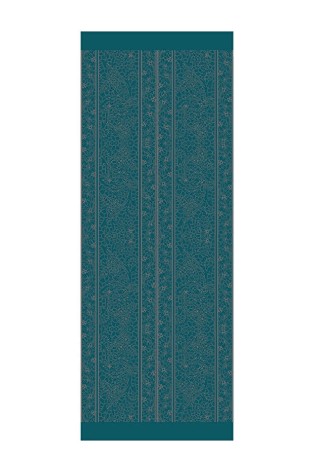 Lavin Pattern Reversible Shawl, Dark Grey-Emerald - 7