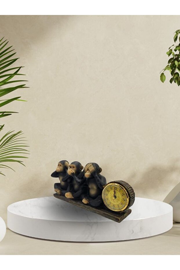 Saatli dekoratif üç maymun - 2