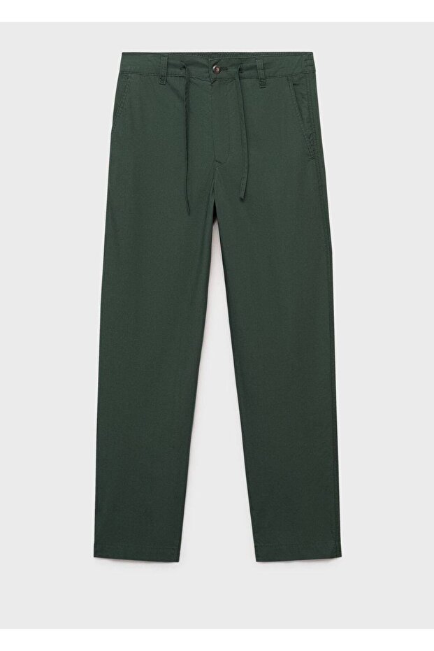 Adjustable Drawstring Cotton Trousers - 3