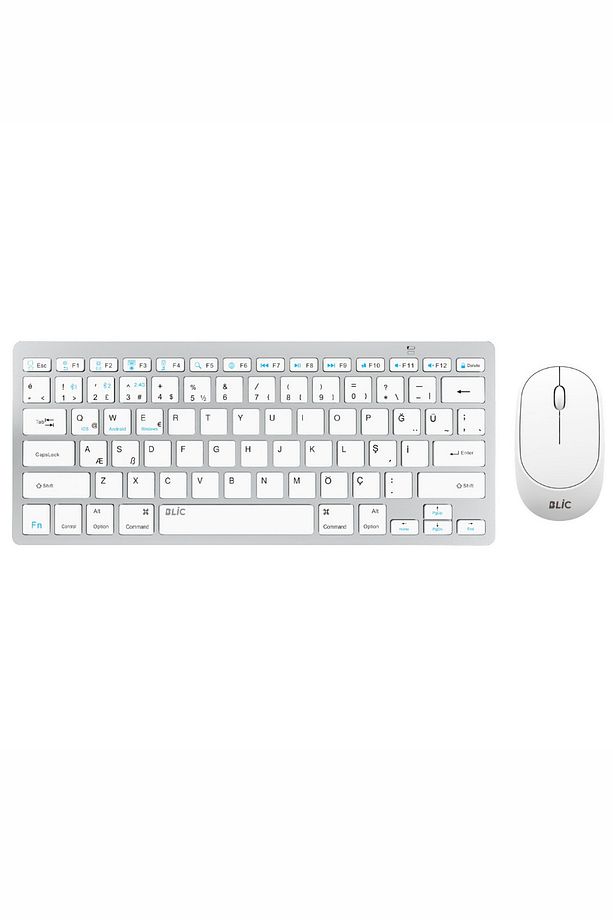 Beyaz Kablosuz Zarif Sessiz Tasarım Dual Mode 2.4G+BT5.2 Klavye Mouse Set İos Android Windows Uyumlu - 3