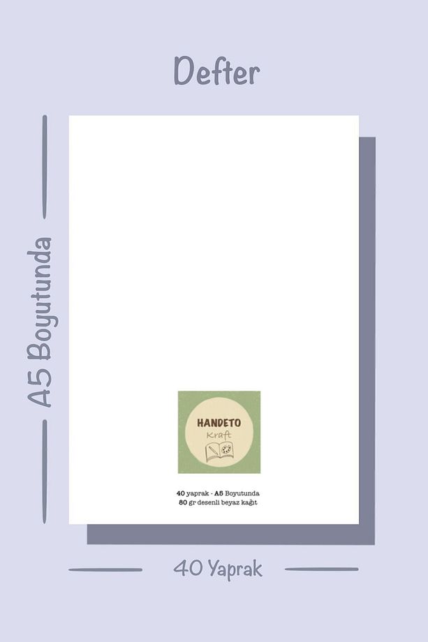 Mor Çiçek Temalı Notepad Çek Kopar Defter, Tutkallı Bloknot, A5 Defter, Çizgisiz Defter Not Defteri - 6