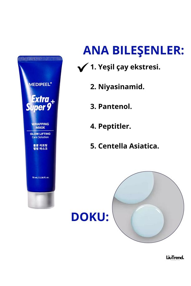 Extra Super 9 Plus Water Glow Lifting Wrapping Mask 70 ml Asitli Film Maskesi M0481 - 3