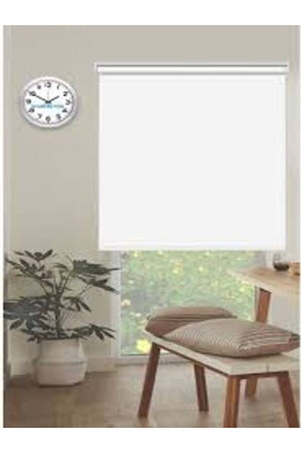 BEYAZ POLYESTER GÜNEŞLİK STOR PERDE - 1