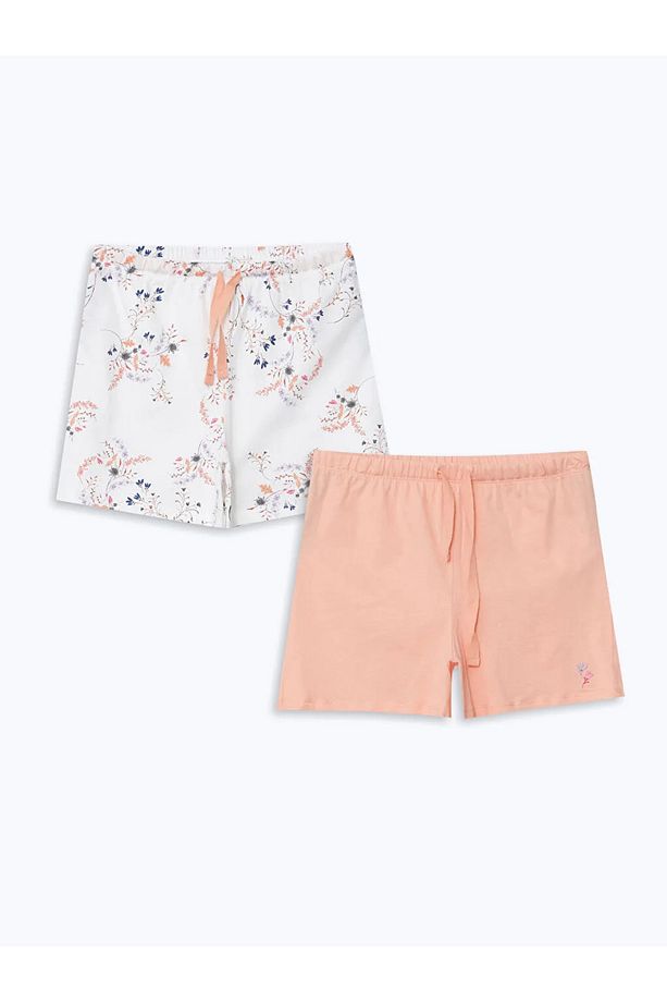 LCW DREAM Mercan Beli Lastikli Çiçekli Kadın Şort Pijama Altı - 1