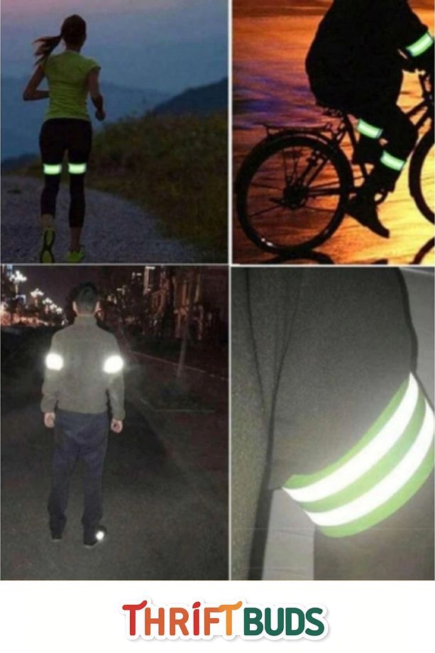 Yüksek Kaliteli Kumaş Neon Sarı Hafif Çatlamaz 360 Derece Yansıtma Reflektör Bant Kol Ayak Bilekleri - 3