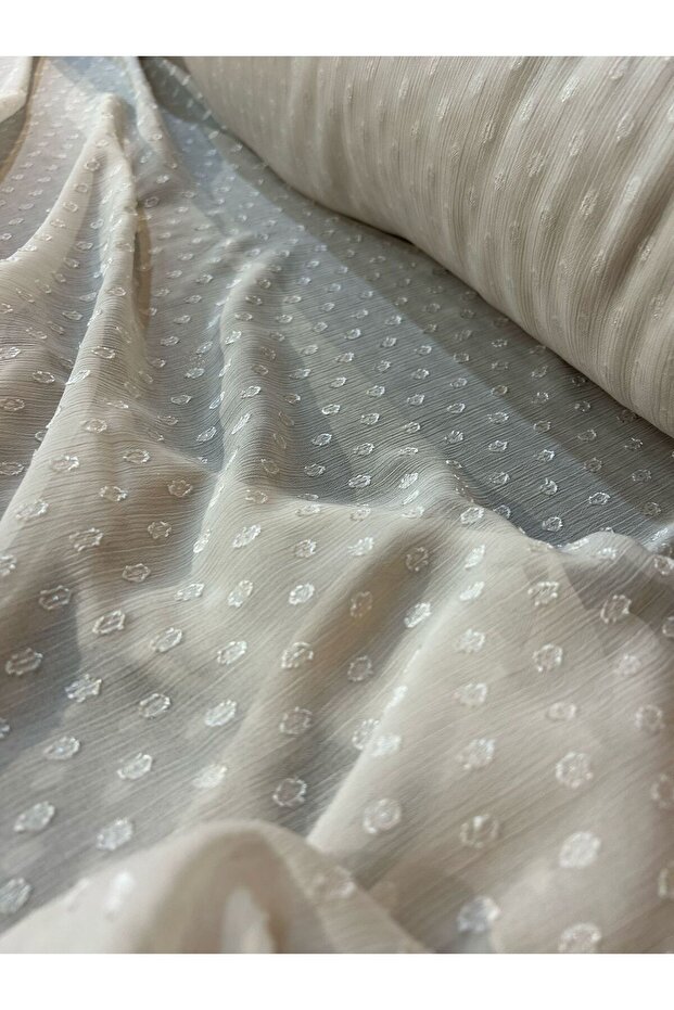 Chiffon Dobby Cream Fabric