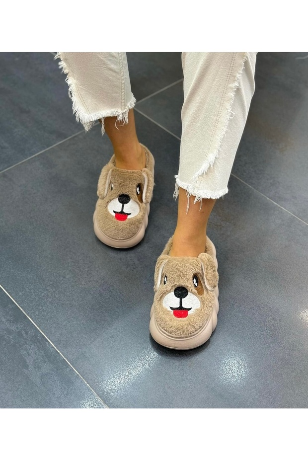 Peluş Kalın Tabanlı Ev Terlik - 3