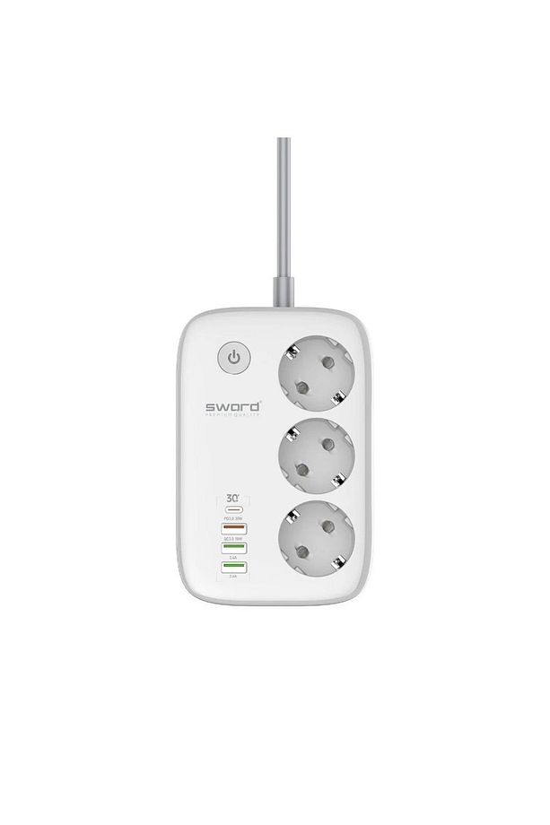 Wi-Fi Akıllı Priz, 30W Type-C,Akım Korumalı,3’lü Priz+3 USB,Uzaktan Kontrol ve Zaman Ayarlı,SW-3PU1C - 2