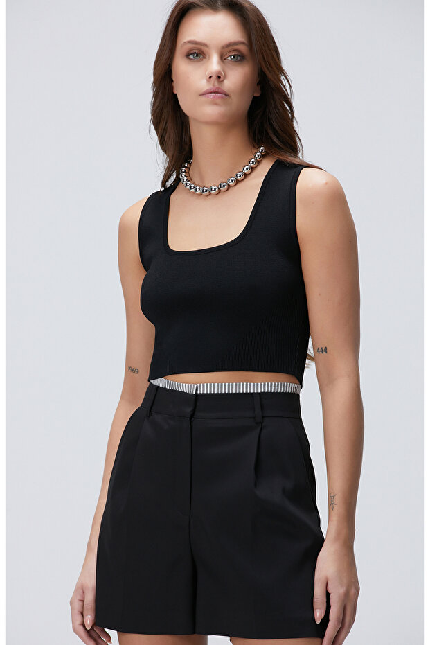 Siyah Triko Büstiyer - 3