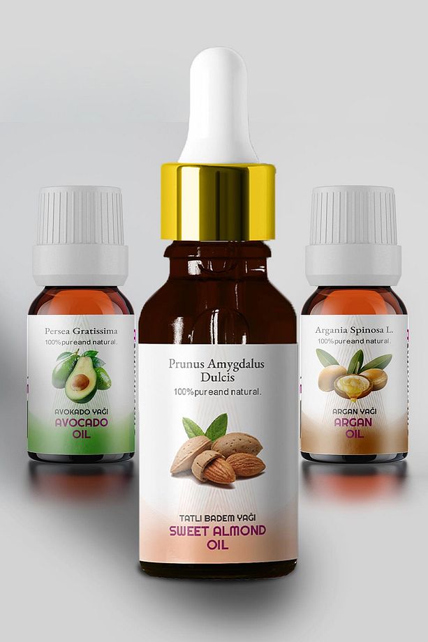 En Sevilen Aromaterapi Sabit Yağlar Paketi ( Argan 10 Ml Avokado 10 Ml Tatlı Badem 50 Ml ) - 1