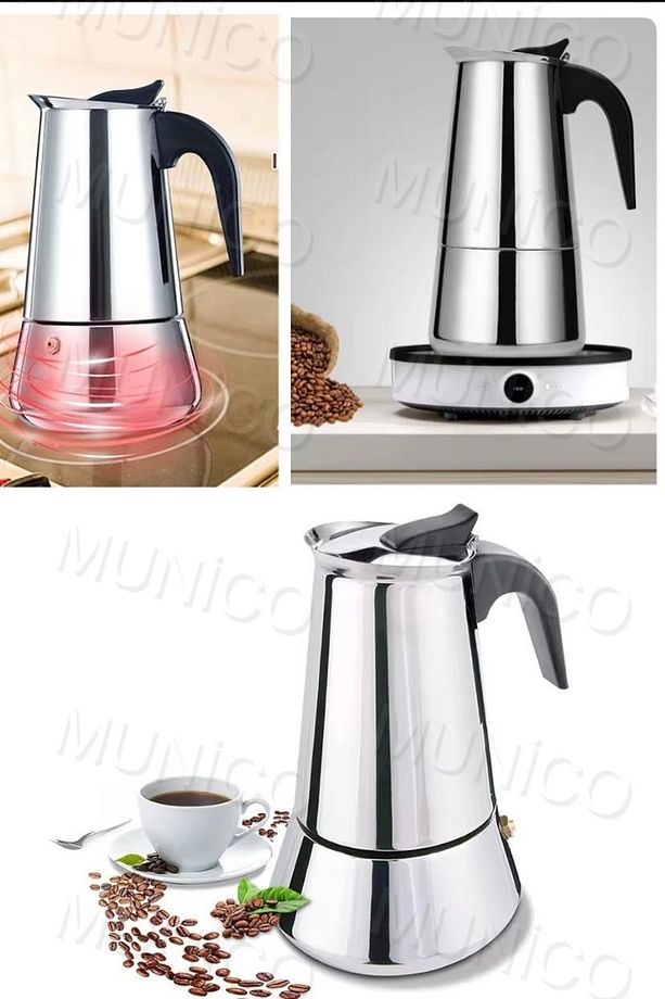 100ml Paslanmaz Çelik Kahve Makinesi Moka Pot Şofben Kahve Makineleri Cezve Espresso Makinesi - 7