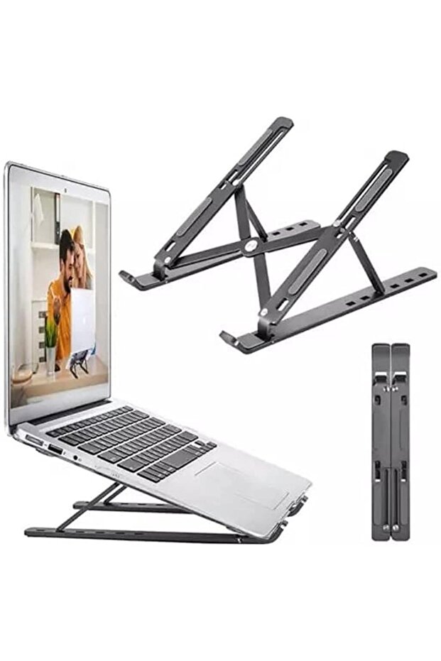 Adjustable Laptop Stand – Portable Aluminum Riser, Foldable & Ventilated for MacBook, HP