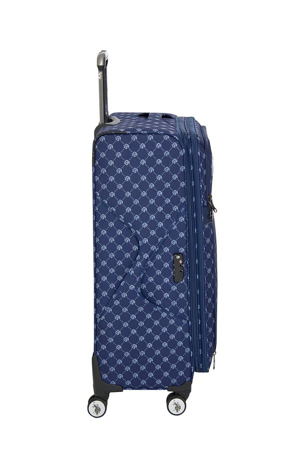 U.S. Polo. Assn. 24041-24039-24038-24040 3'lü set Unisex Monogram Kumaş valiz tatil bavul LACİVERT - 3