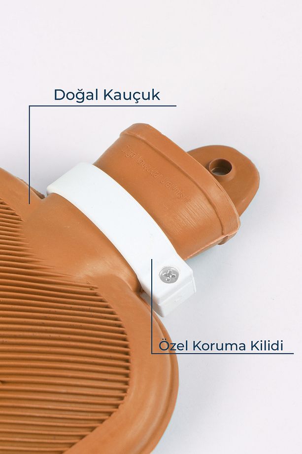 Kauçuk Termofor Mini Sıcak Su Torbası, Kokusuz Sıcak Su Torbası Turuncu 1,5 L - 3