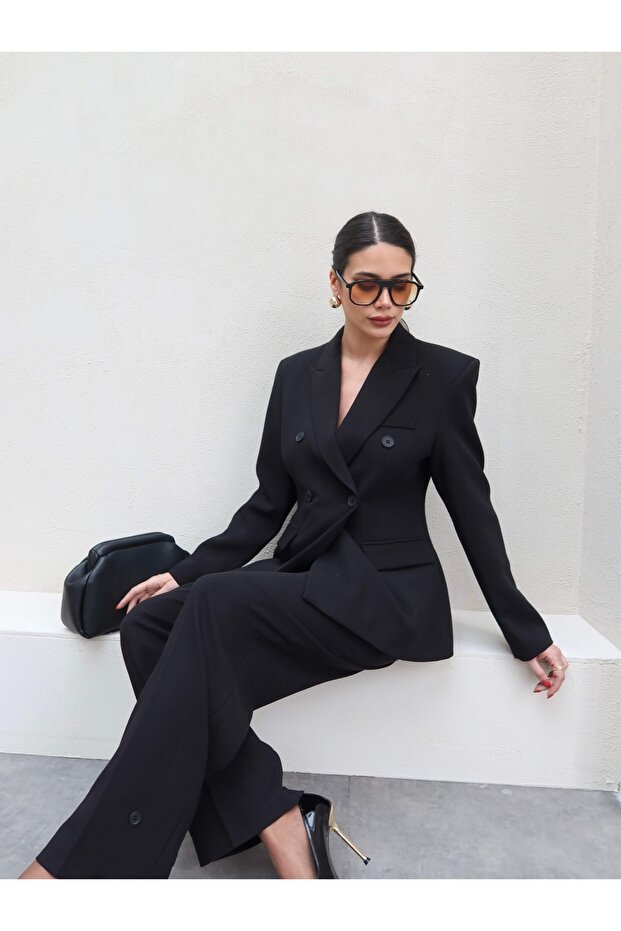 Padded Double Breasted Jacket Pants Set