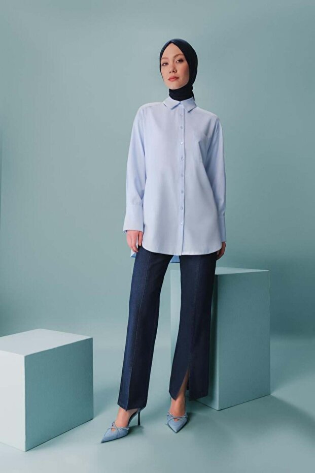 Gömlek Ort3444 Mavi - 1