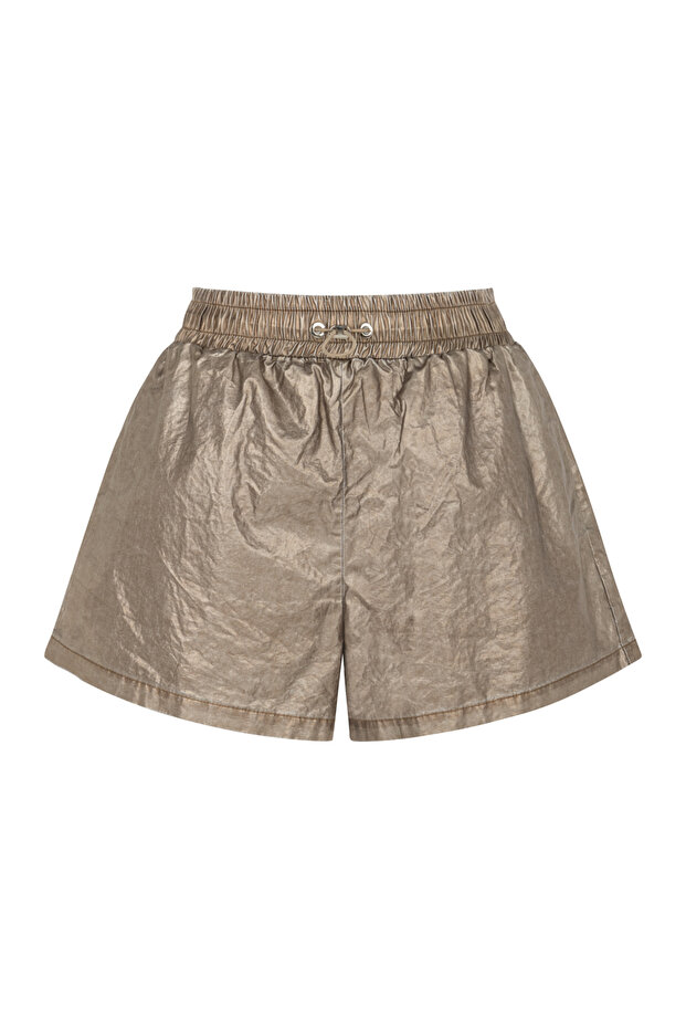 Bronz Metalik Mini Şort - 2