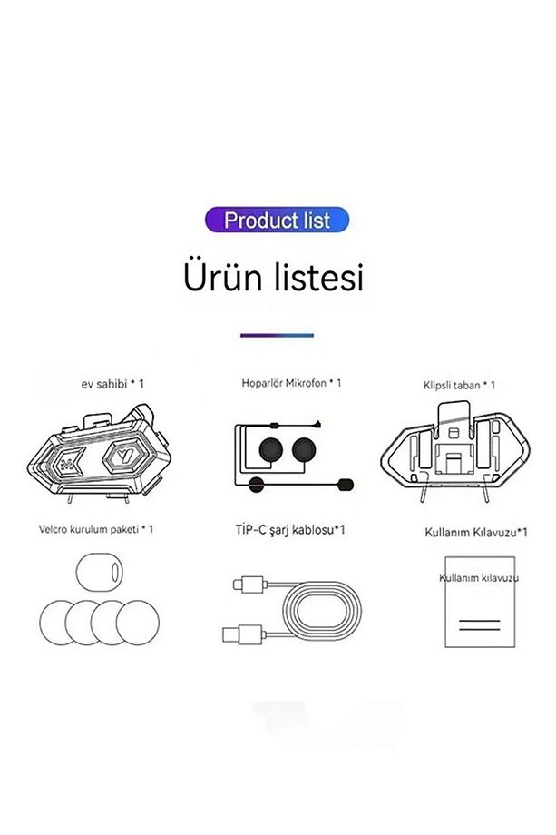 V20 Motor Kurye Kask Kulaklık RGB Modlu Bluetooth Motosiklet Kulaklık 5.3 Bluetooth Intercom - 6