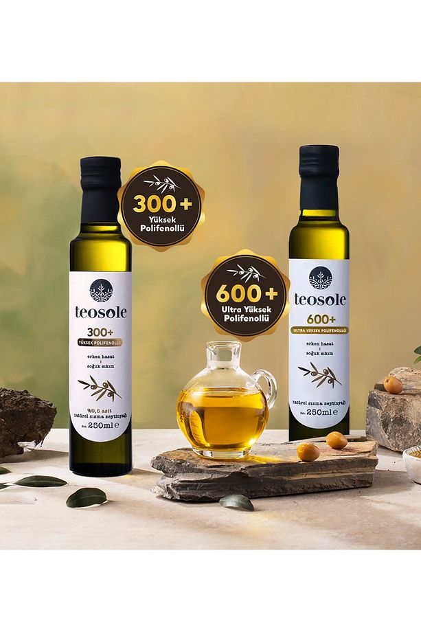 300 Yüksek Polifenollü Zeytinyağı Naturel Sızma Zeytinyağı 250 ml X 4 Adet - 7