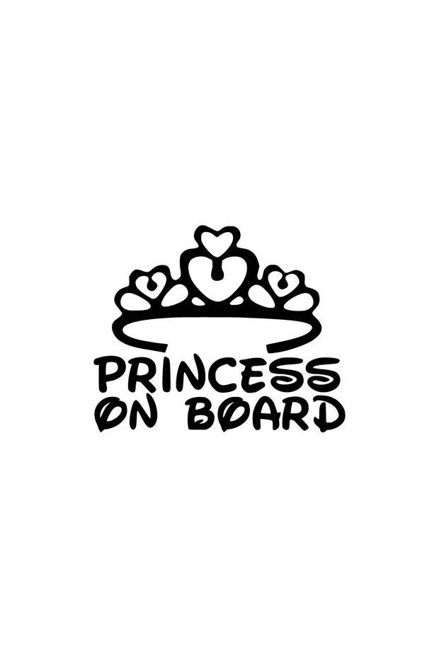 Princess on Board Wall Decor Sticker 40 X 32 cm
