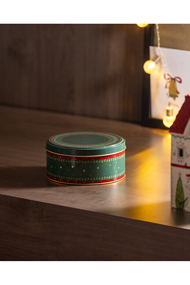 Linda Round Metal Box - Small Size - Green