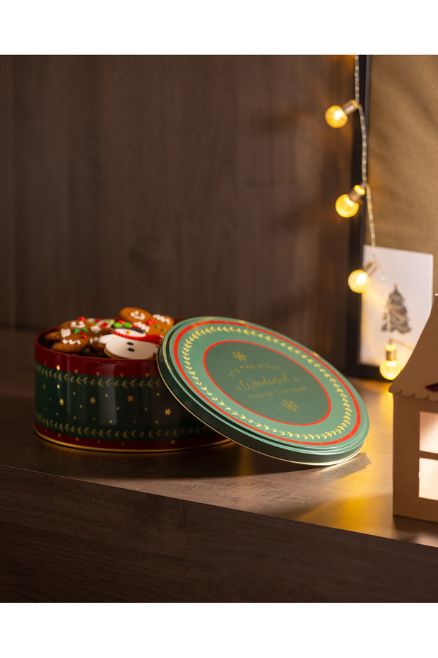 Linda Round Metal Box - Large Size - Green