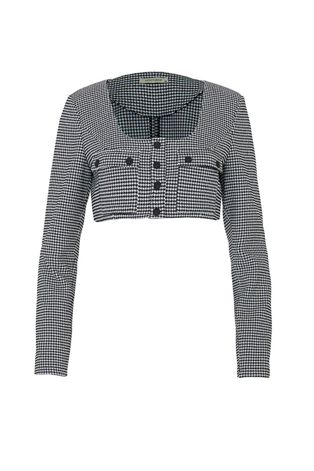 Vatkalı Crop Ceket - 5