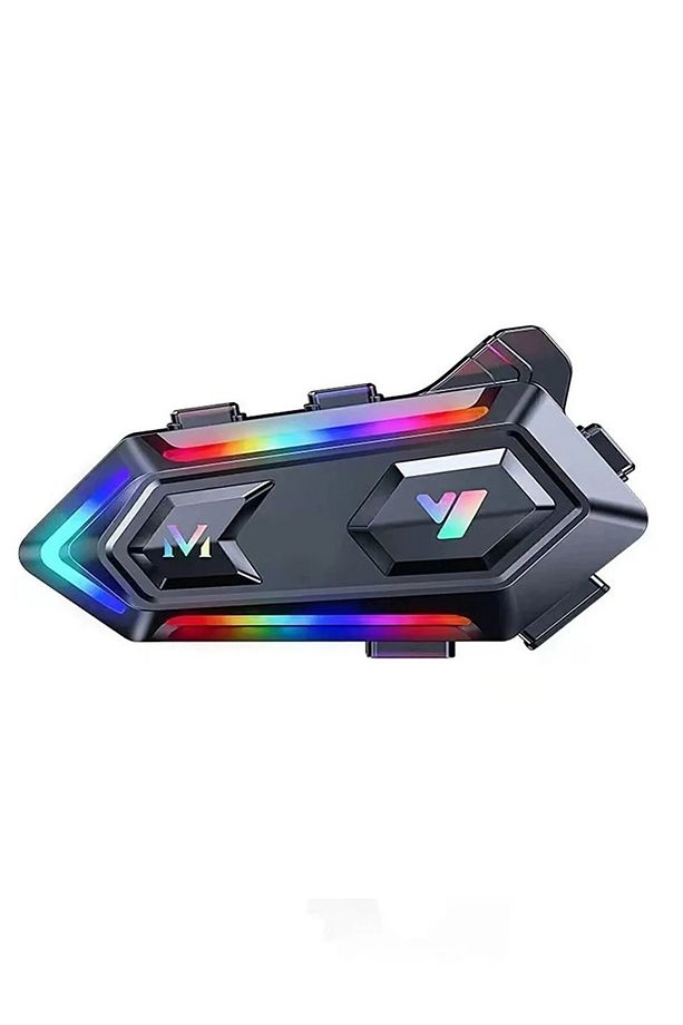 V20 Motor Kurye Kask Kulaklık RGB Modlu Bluetooth Motosiklet Kulaklık 5.3 Bluetooth Intercom - 1