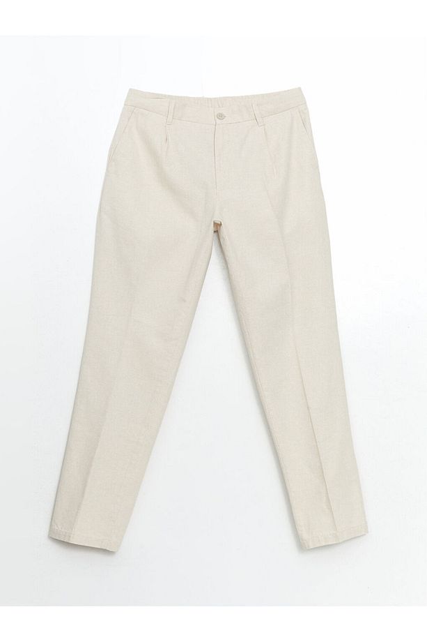 LCW Vision Bej Standart Kalıp Keten Karışımlı Erkek Pantolon - 5