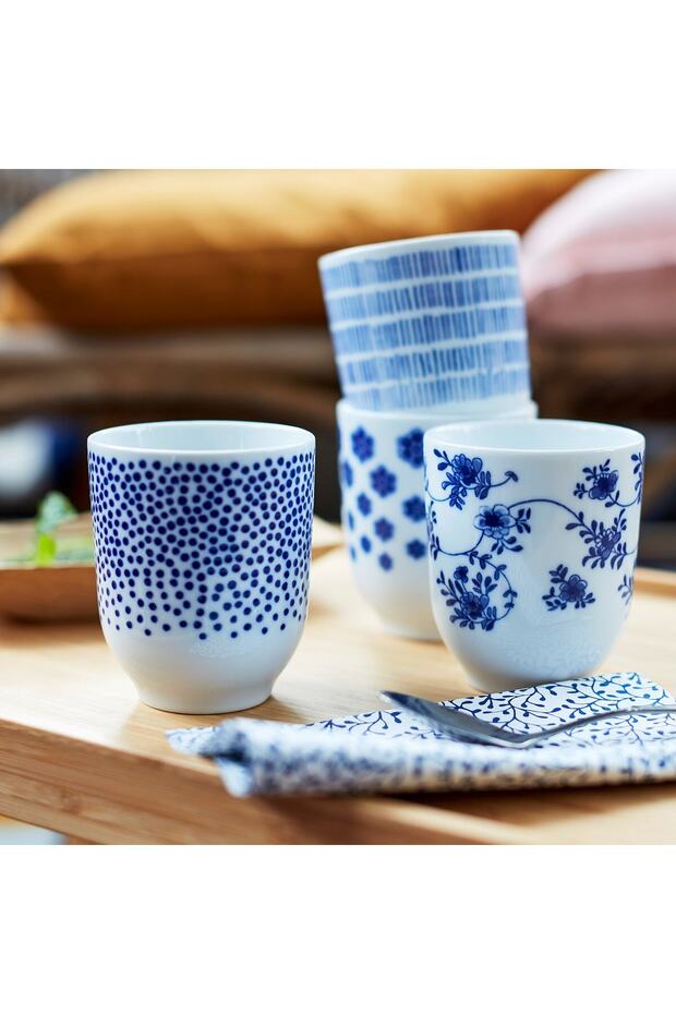 كوب منقوش/أزرق، 22 سم مكعب - 7