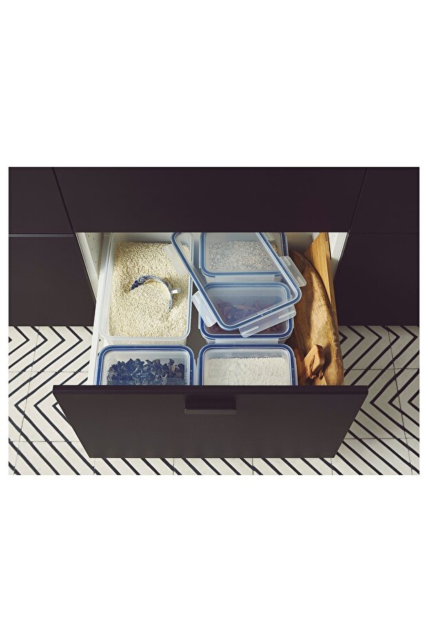 علبة طعام كبيرة مستطيلة/بلاستيك، 10.6 لتر - 4