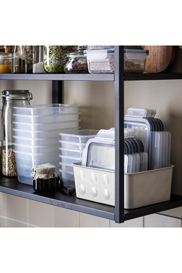 علبة طعام مربعة/بلاستيكية، 750 مل - 5