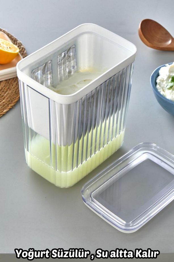 2 Adet 2200ml Yoğurt Süzme Aparatı Evde Süzme Aparatı Peynir Yapmak Artık Kolay - 5