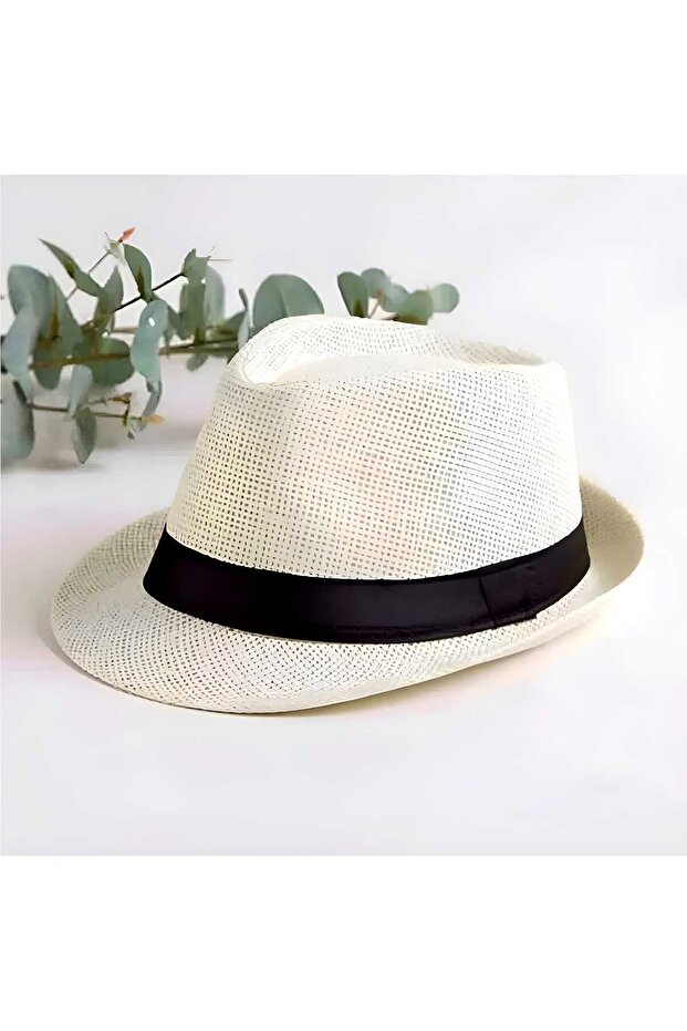 Unisex Straw Fedora Hat Summer Hat - 8