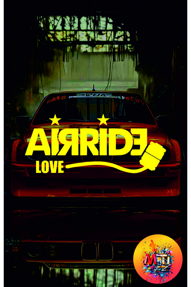Airride Love Sticker Lettering Jdm Car-Motorcycle Windshield Sticker Sticker 20 X 8.5 cm