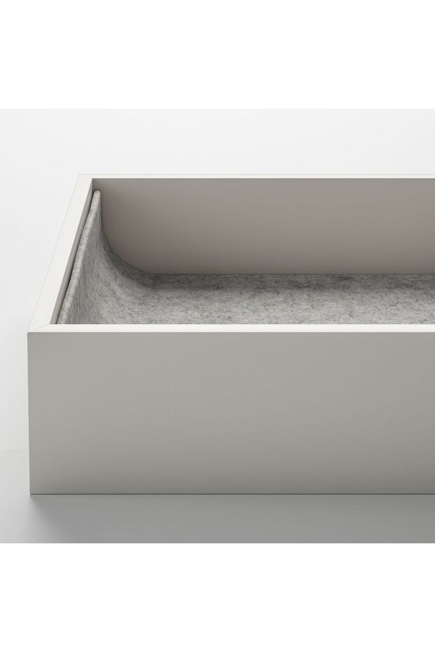 صينية قابلة للسحب مع ملحق، أبيض، 50×58 سم - 6