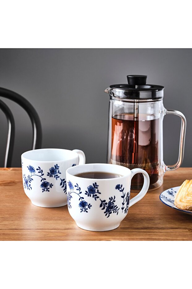 كوب جامبو، منقوش/أزرق أبيض، 50 سم مكعب - 3