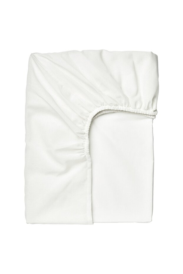 ملاءة سرير، بيضاء، 90×200 سم - 1