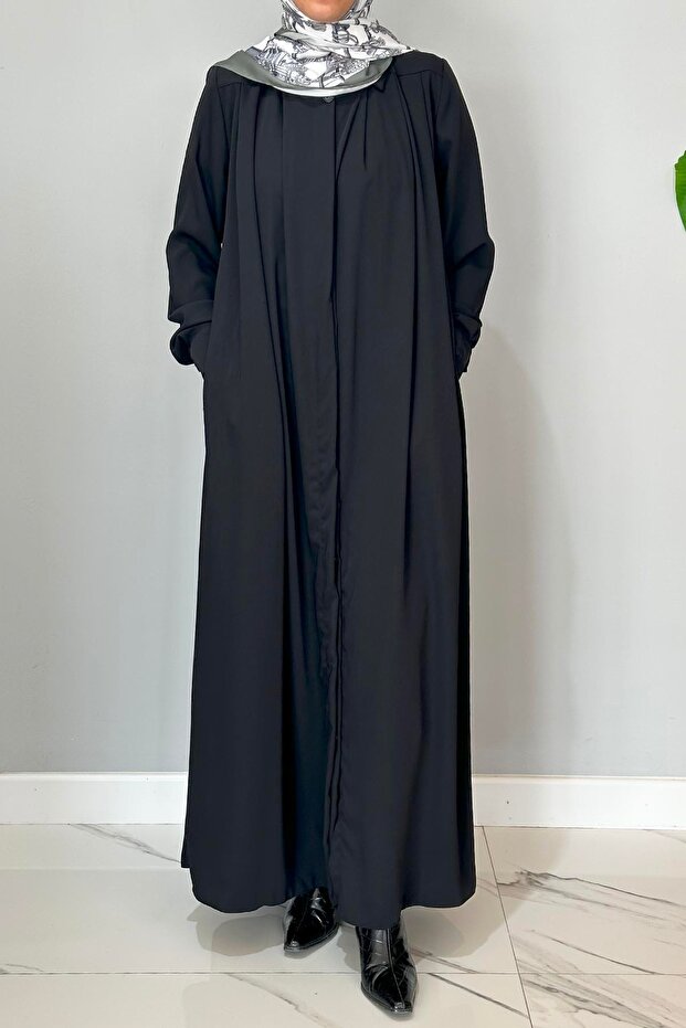 Full Length Buttoned Robe 01 Black