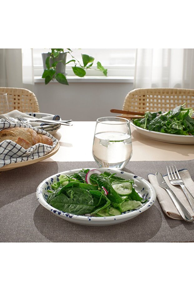 Side plate, patterned/blue, 20 cm - 5